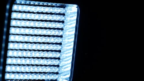 Video Bright Lighting LED, Side View, on Black