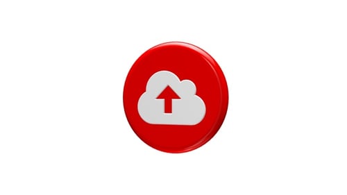 Armazenamento em nuvem fazendo upload do ícone 3D