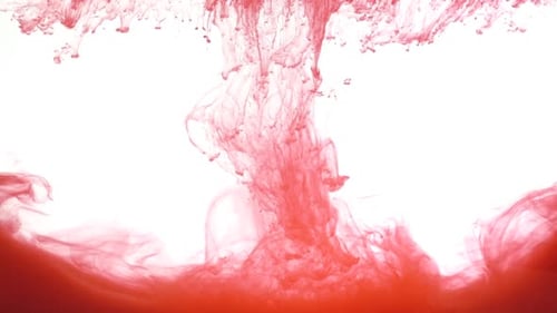 Red Ink Expanding in Clear Liquid