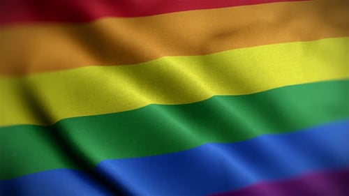 Waving Rainbow Pride Flag Loop Animation