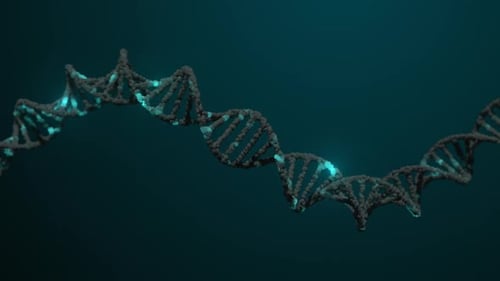 Glowing DNA Strand Medical Science Loop Animation