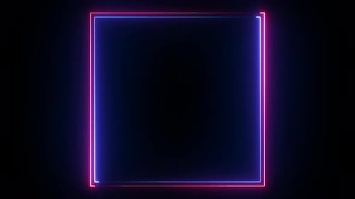 Glowing Neon Square Frame Reveal Animation