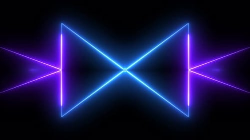 Abstract Glowing Neon Geometric Lines Animated Background