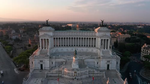 Vista aérea de Vittoriano, famoso marco em Roma, Itália