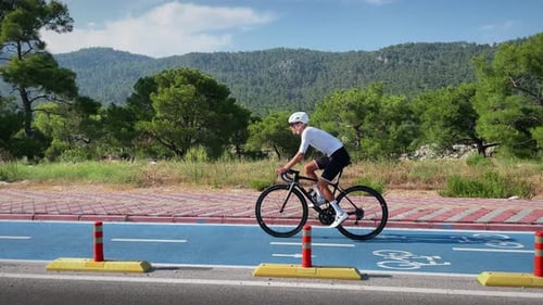 Cycling Sport. Man Cycling. Cycling Outdoors