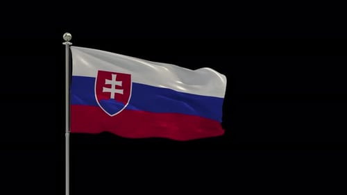 Realistic Slovakia National Flag Waving Loop