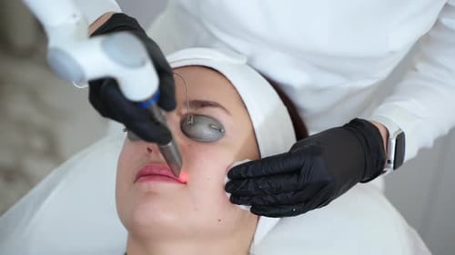 Lips Rejuvenation with YAG Laser at Cosmetology Clinic