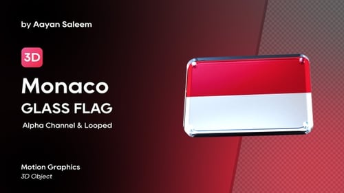 Monaco Flag 3D Glass Badge