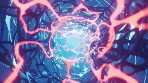 Animação em loop do sistema de rede neurológica