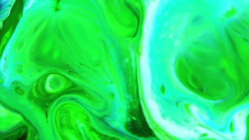 Abstract Green and Blue Liquid Color Swirl