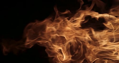 Fire On A Black Background