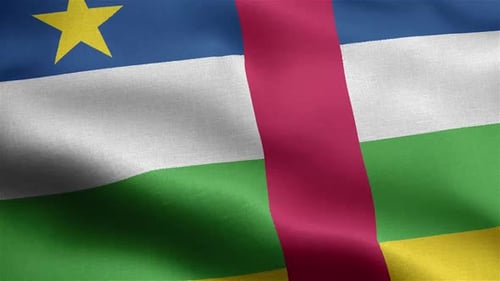 Waving Central African Republic National Flag