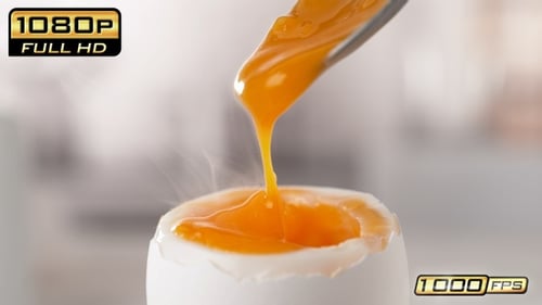 Delicious runny egg served in egg cup