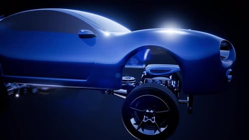 Car Chassis with Engine