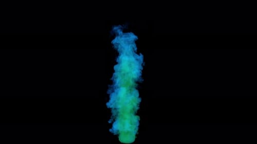 Abstract Colorful Fluid Smoke Stream Rising