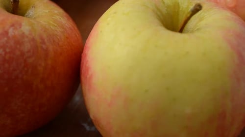 Close Up Shot of Fresh Red and Green Apples