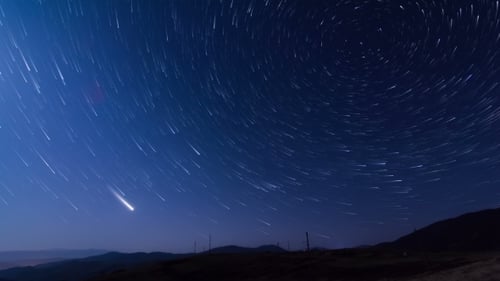 Rotating Stars Across Night Sky Time Lapse
