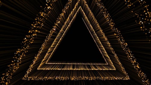 Golden Sparkle Triangle Tunnel Loop Background