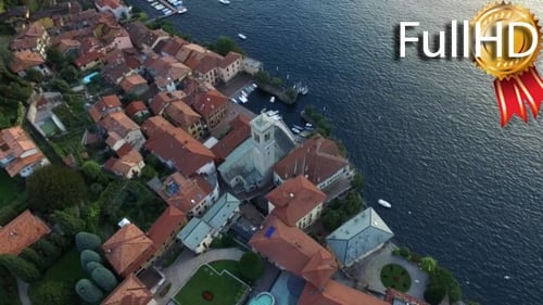 Flying Around the Chapel in a Small Italian Town