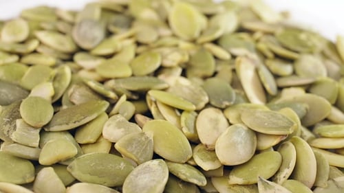 Close Up of Light Green Pumpkin Seeds