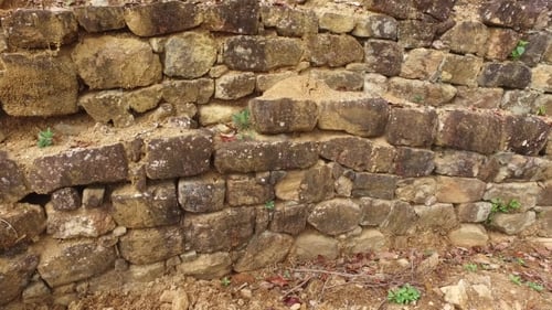 Old Stone Wall Construction