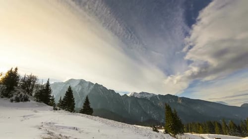 Winter Mountain Landscape Time Lapse