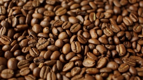 Roasted Coffee Beans Close Up Full Frame