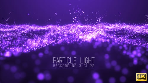 Abstract Purple Particle Wave Digital Background Loop