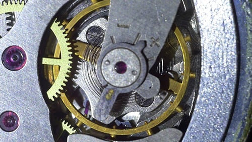 Clock Inner Workings Mechanism Macro View