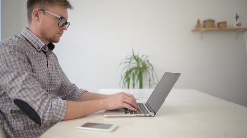 Designer Work with Laptop in Studio