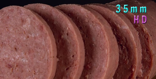 Close Up of Sliced Sausage