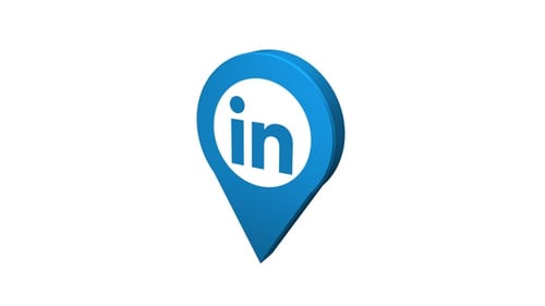 3D LinkedIn Logo Pin Icon Rotation Animation