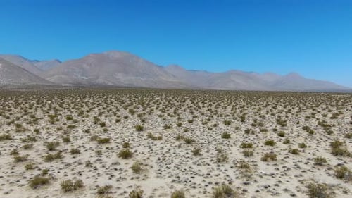 Aerial View of Desert Hills Under Blue Sky in California's Mojave Desert, Near Ridgecrest.