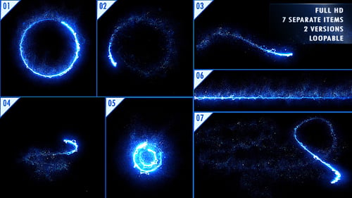 Rayures de lumière énergétique avec des particules