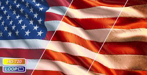 Waving American Flag with Dynamic Color Changing Filters