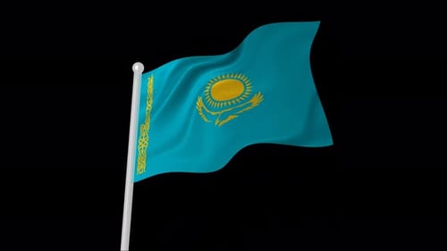 Waving Kazakhstan National Flag Seamless Loop