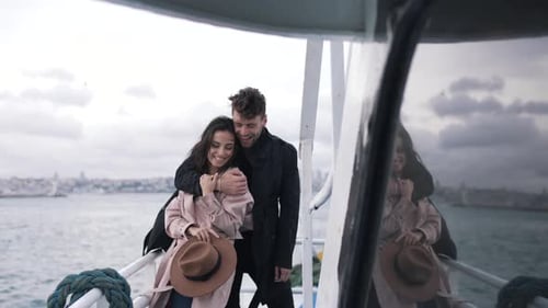 Couple Hugging on the Ferry