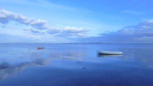 Sailing Two Boats In The Harbor On Calm Sea