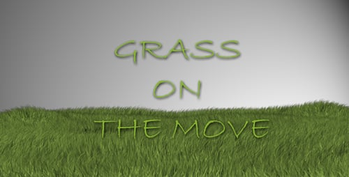 Animated Green Grass Field Gently Sways with Clear Sky