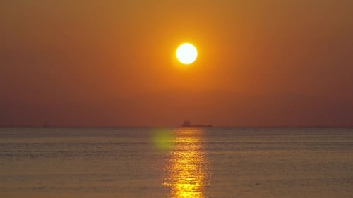Golden Sunset Over Quiet Sea