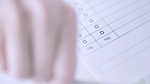 Filling Out Survey With Yes and No Questions