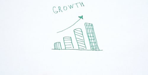 Hand Drawing Graph Showing Business Growth