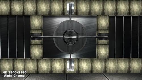 Industrial Metal Vault Door Opening Reveal