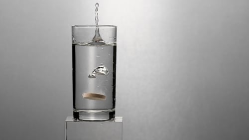 Effervescent Tablet Dissolving in Glass of Water