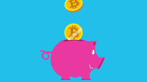 Money Box with BTC and Piggy Bank