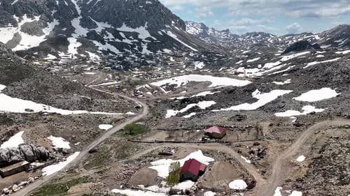 Spring in the Mountains aerial view 4 K