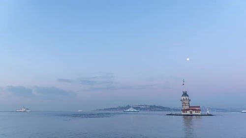 Istanbul Maiden Tower Early Morning Timelapse