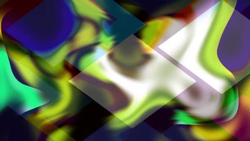 Dynamic Fluid Abstract Color Background Animation with Geometric Overlay