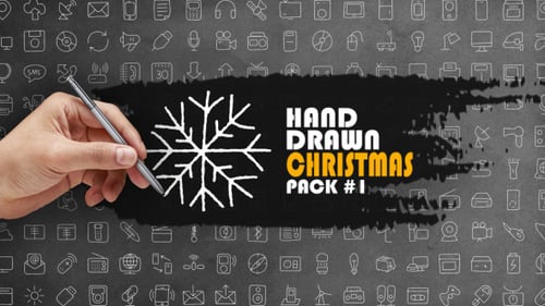 Hand Drawn Christmas Icon Reveals Pack with Sketch Animation