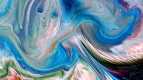 Abstract Colorful Ink Spread Art